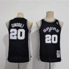 Youth San Antonio Spurs #20 Manu Ginobili Black Stitched Jersey