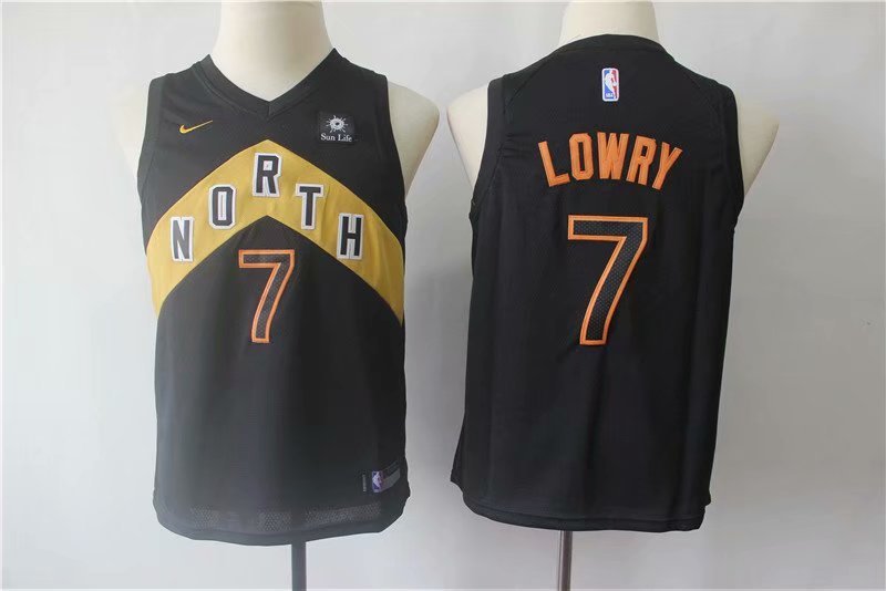 Youth Toronto Raptors Kyle Lowry Black City Edition Kids Basketball Jersey Embroidered