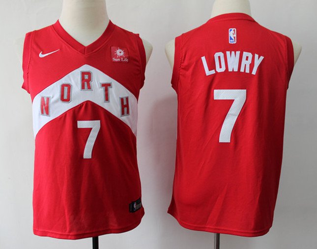 Youth Toronto Raptors Kyle Lowry Red Earned Edition Kids Jersey Stitched