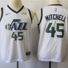 Youth Utah Jazz Donovan Mitchell White Kids Basketball Jersey Embroidered