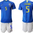 American Cup Brazil Away Blue Casemiro Jersey Shorts Sets
