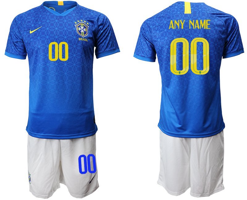 American Cup Brazil Away Blue Custom Jersey Shorts Sets