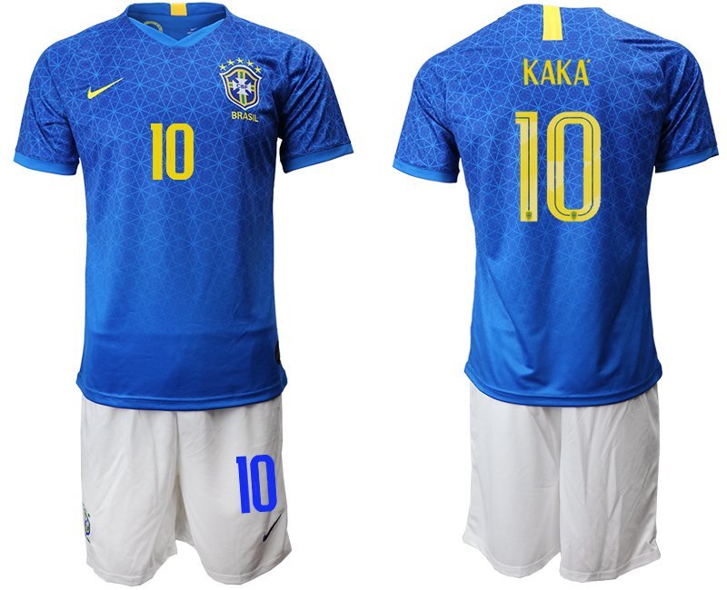 American Cup Brazil Away Blue Ricardo Kaka Jersey Shorts Sets
