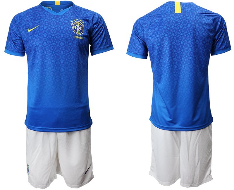 American Cup Brazil Away Blue Team Jersey Shorts Sets