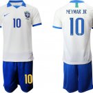 American Cup Brazil Away White Neymar Jr Santos Jersey Shorts Sets