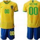 American Cup Brazil Home Gold Custom Jerseys Shorts Sets