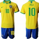 American Cup Brazil Home Gold Pele Jersey Shorts Sets