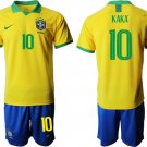 American Cup Brazil Home Gold Ricardo Kaka Jersey Shorts Sets