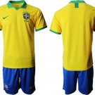 American Cup Brazil Home Gold Team Jersey Shorts Sets