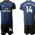 Arsenal Pierre-Emerick Aubameyang Away Blue Jersey Shorts Sets