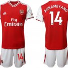Arsenal Pierre-Emerick Aubameyang Home Red Jersey Shorts Sets