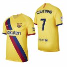 Barcelona #7 Philippe Coutinho Yellow Stadium Away Jersey