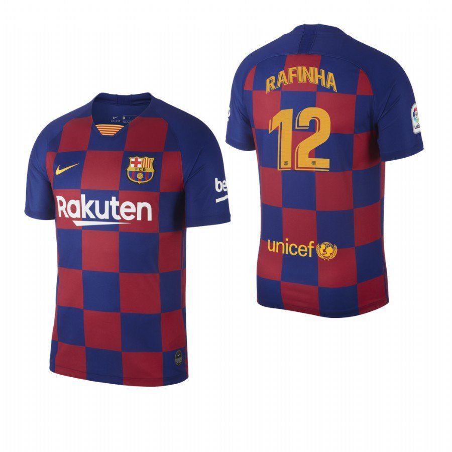 Barcelona #12 Rafinha Blue Red Home Jersey