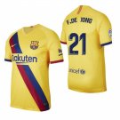 Barcelona #21 Frenkie de Jong Yellow Stadium Away Jersey