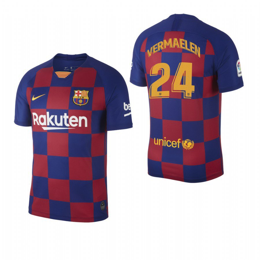 Barcelona #24 Thomas Vermaelen Blue Red Home Jersey