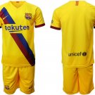 Barcelona Away Yellow Team Jersey Shorts Sets
