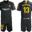 Barcelona Black Jasper Cillessen Goalkeeper Jersey Shorts Soccer Sets