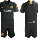 Barcelona Goalkeeper Black Team Jersey Shorts Soccer Sets