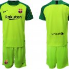 Barcelona Goalkeeper Green Team Jersey Shorts Sets