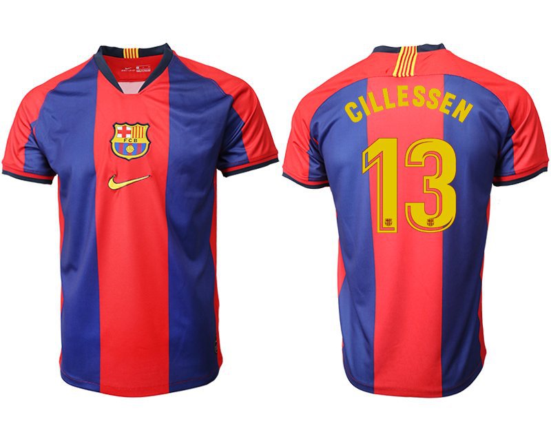 Barcelona Home Blue CILLESSEN Throwback Soccer Jersey