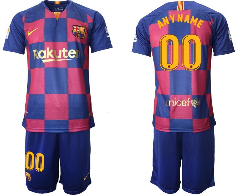Barcelona Home Blue Custom Jersey Shorts Soccer Sets