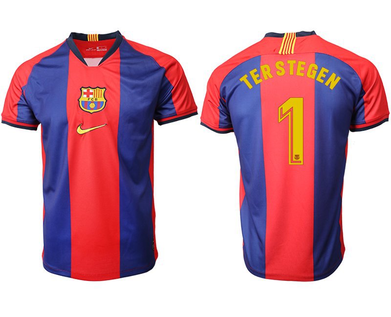 Barcelona Home Blue Marc Andre ter Stegen Throwback Soccer Jersey