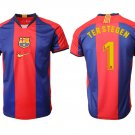 Barcelona Home Blue Marc Andre ter Stegen Throwback Soccer Jersey