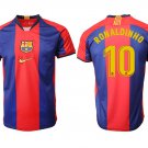 Barcelona Home Blue Ronaldinho Throwback Soccer Jersey