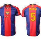 Barcelona Home Blue Sergio Busquets Throwback Soccer Jersey