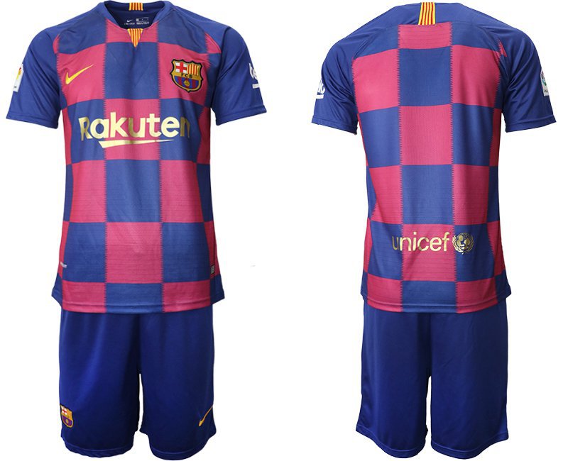 Barcelona Home Blue Team Jersey Shorts Soccer Sets
