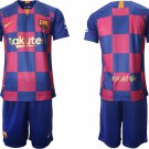 Barcelona Home Blue Team Jersey Shorts Soccer Sets