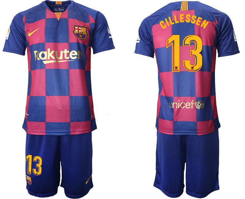 Barcelona Home Jasper Cillessen Jersey Shorts Soccer Sets