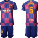 Barcelona Home Sergio Busquets Jersey Shorts Soccer Sets