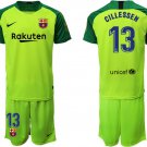 Barcelona Jasper Cillessen Goalkeeper Green Jersey Shorts Sets