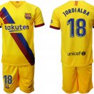Barcelona Jordi Alba Away Yellow Jersey Shorts Sets