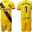 Barcelona Marc-Andre Ter Stegen Away Yellow Jersey Shorts Sets