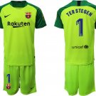 Barcelona Marc-Andre Ter Stegen Goalkeeper Green Jersey Shorts Sets