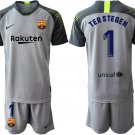 Barcelona Marc-Andre Ter Stegen Goalkeeper Grey Jersey Shorts Sets