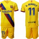 Barcelona Ousmane Dembele Away Yellow Jersey Shorts Sets