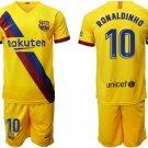Barcelona Ronaldinho Away Yellow Jersey Shorts Sets