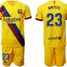 Barcelona Samuel Umtiti Away Yellow Jersey Shorts Sets