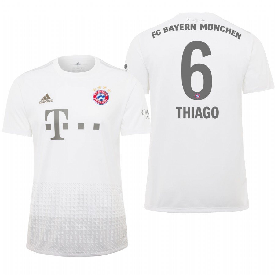 Bayern Munich #6 Thiago Away White Jersey