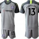 Chelsea Grey Caballero Goalkeeper Jersey Shorts Soccer Sets