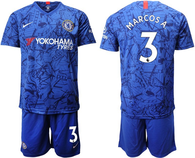 Chelsea Marcos Alonso Blue Home Jersey Shorts Soccer Sets