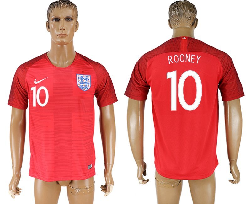 England Away Red Wayne Rooney Soccer Jersey