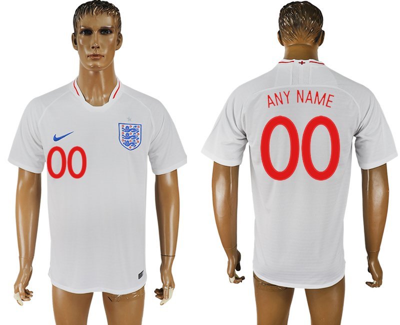 England Home White Custom Soccer Jersey