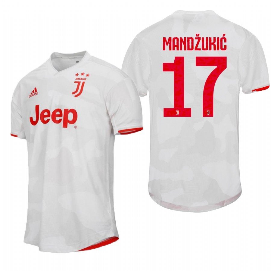 Juventus #17 Mario Mandzukic Away White Jersey