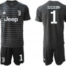 Juventus Black Szczesny Goalkeeper Jersey Shorts Soccer Sets