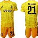 Juventus Carlo Pinsoglio Goalkeeper Yellow Jersey Shorts Sets
