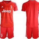Juventus Red Goalkeeper Team Jersey Shorts Soccer Sets